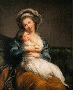 Elisabeth Louise Viegg-Le Brun self portrait with Her Daughter oil on canvas